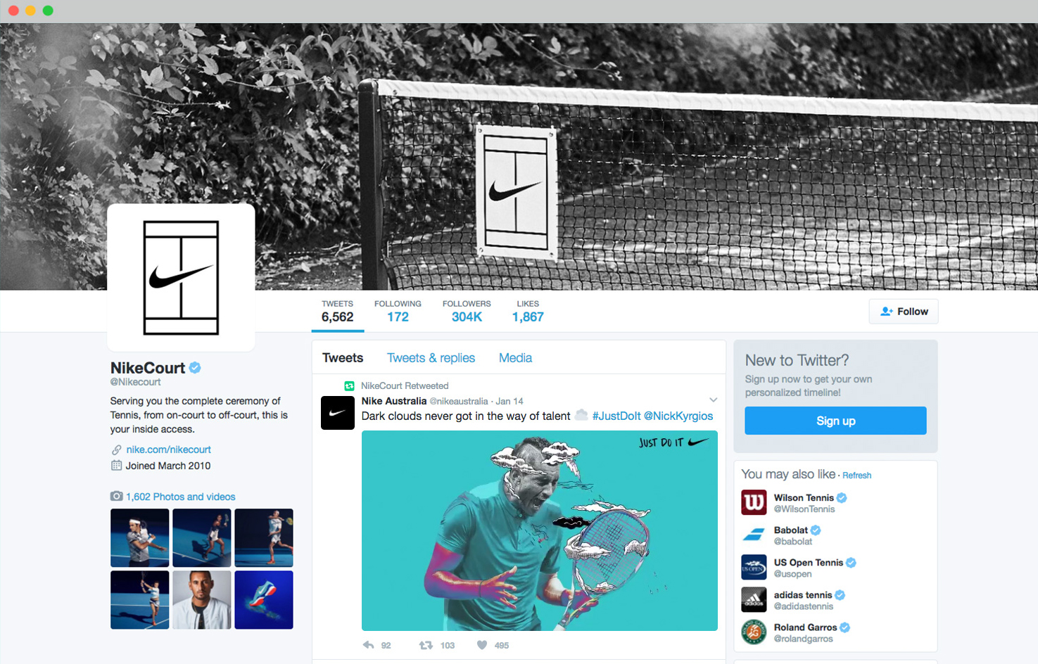 Nike Australian Open campaign visual